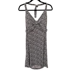 Tommy Bahama Brown + White Halter Swim Dress featuring Built in Bra Size XL